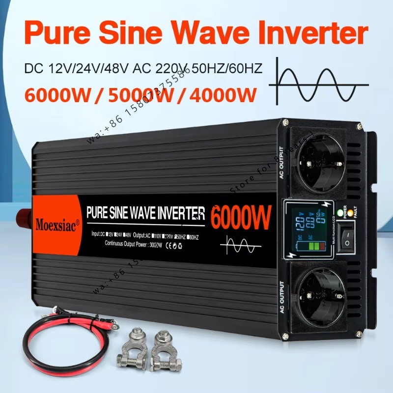 Pure Sine Wave Inverter 5000W 48V 220V - อินเวอร์เตอร์พลังงานแสงอาทิตย์ Moexsiac Pure Sine Wave 4000W